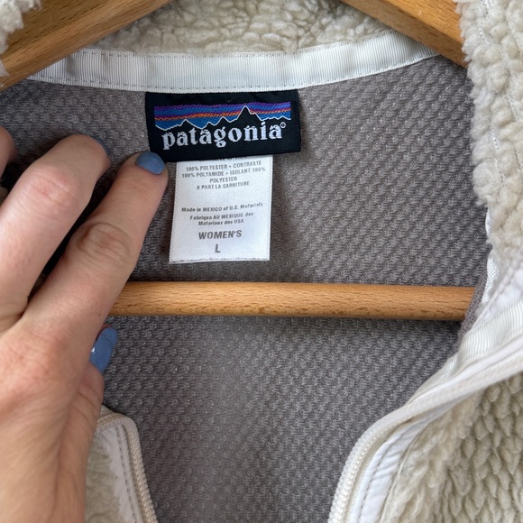 Patagonia Zip Up Jacket Fuzzy Off White Cream Size Large - Picture 6 of 12